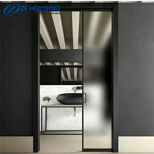 Frosted Glass Interior Thin Aluminium, Frosted Glass Bathroom Door